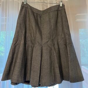 Ann Taylor Loft pleated a-line tweed skirt